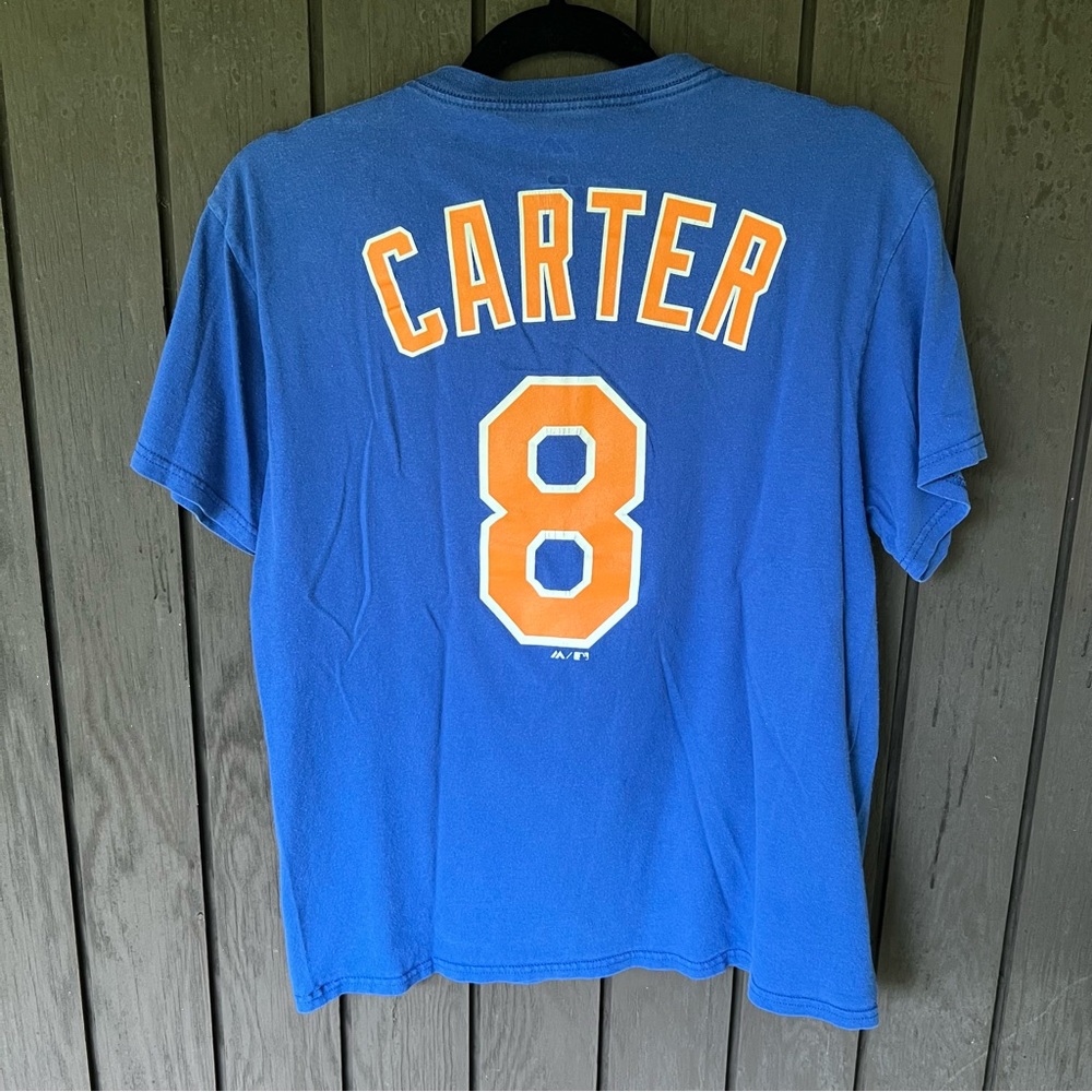 🎉5/$25 Majestic Gary Carter #8 NY Mets T-Shirt - Picture 2 of 5